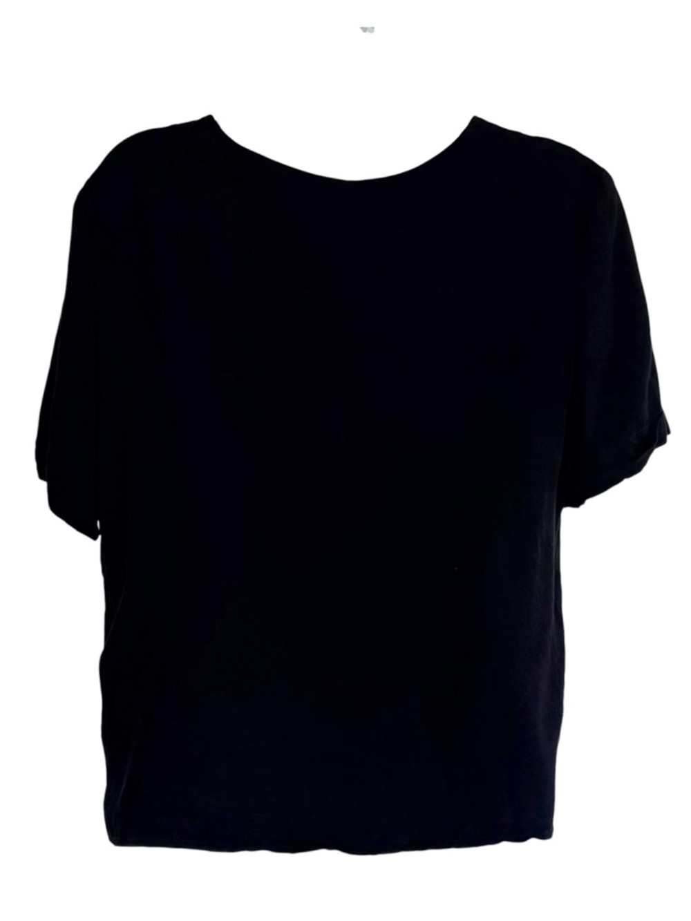 ASOS Black Button Front V-Neck Blouse Short Sleeve Top Women’s Size 6 - Picture 3 of 7